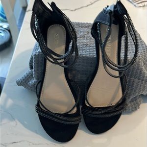 Black sparkly dress sandals